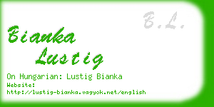 bianka lustig business card